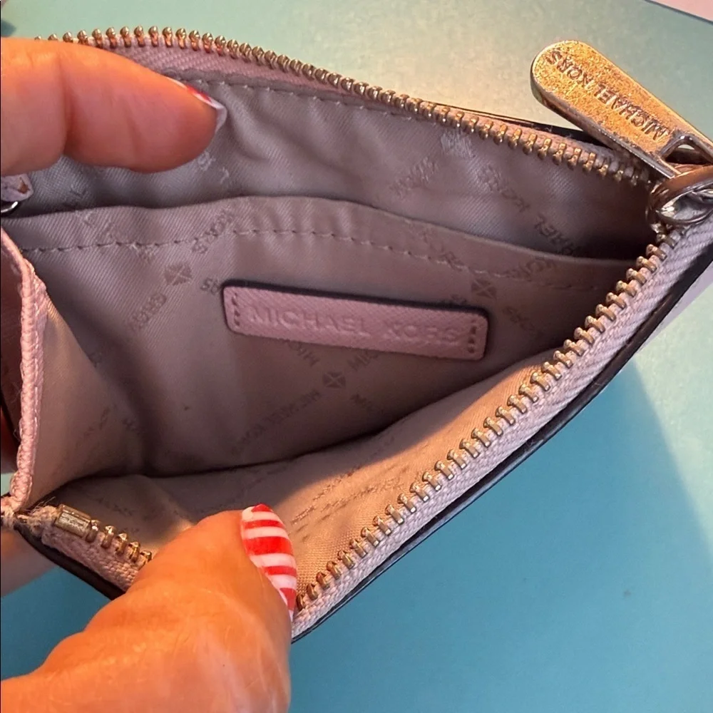 Michael Kors Blush Card Holder with Keyring pink wallet coin purse MK designer